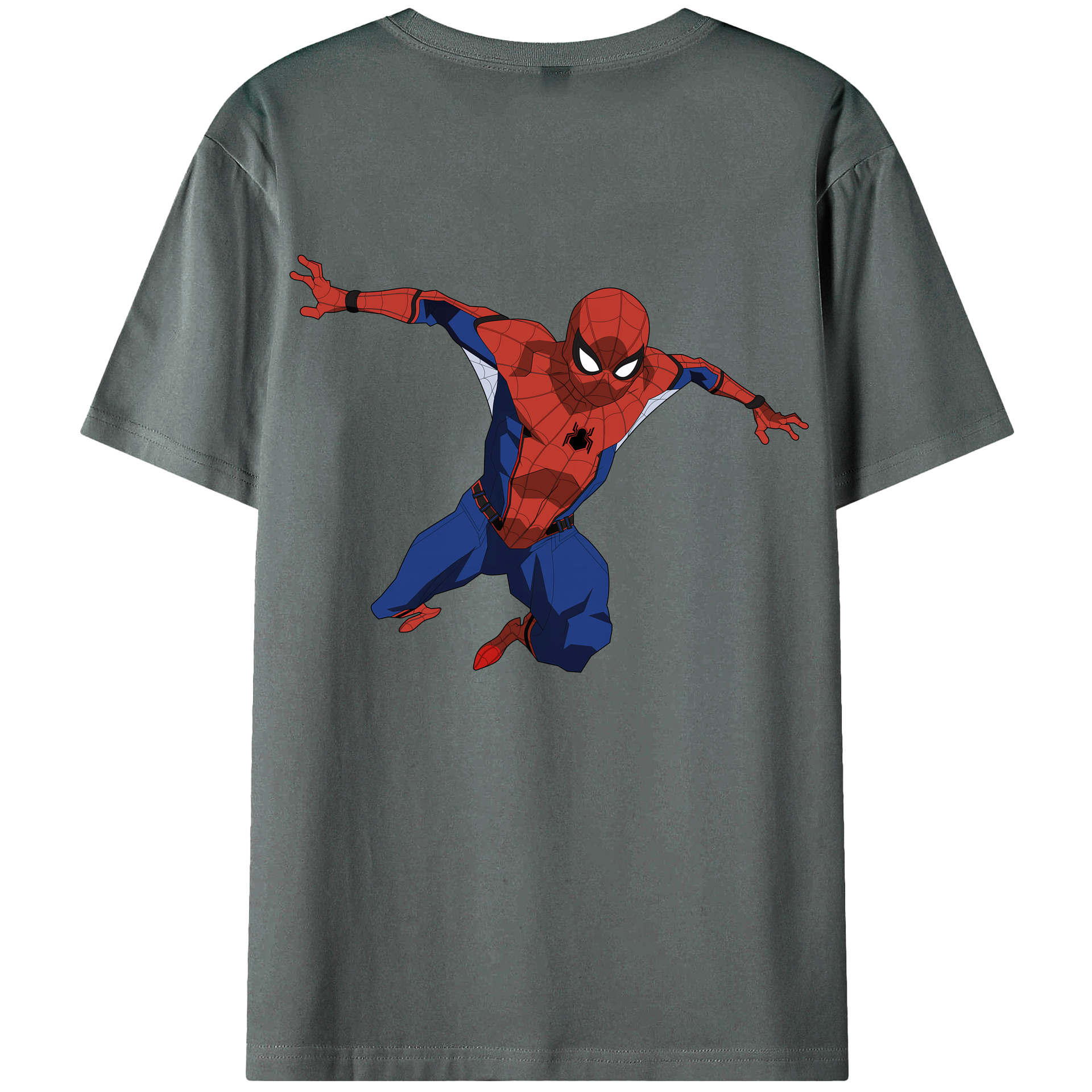 （画像用） Spider Man スパイダーマン 綿100％半袖Tシャツ（背面プリント）